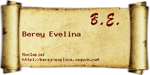 Berey Evelina névjegykártya